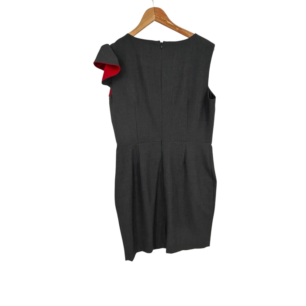 Calvin Klein Gray Sleeveless Ruffle Sheath Dress Size 12 4189 - Picture 3 of 8